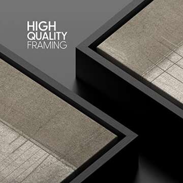 SIGNWIN Framed Canvas Print Wall Art Brown & Tan Scratched Grunge Color Blocks Abstract Shapes Illustrations Minimalism Chic Multicolor for Living Room, Bedroom, Office - 16"x16" Black