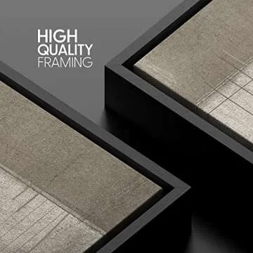 SIGNWIN Framed Canvas Print Wall Art Brown & Tan Scratched Grunge Color Blocks Abstract Shapes Illustrations Minimalism Chic Multicolor for Living Room, Bedroom, Office - 16"x16" Black