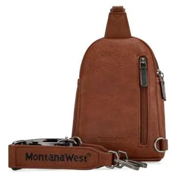 Montana West Western Cow Print Crossbody Sling Bags for Women Small Cross Body Fanny Pack Purse MWC-3353BR
