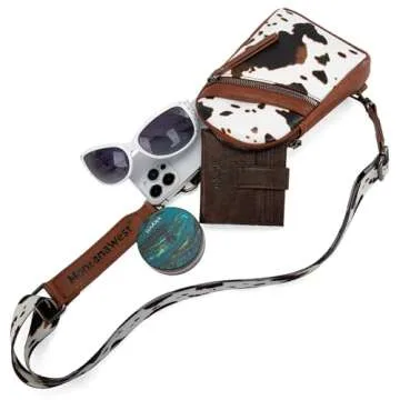 Montana West Western Cow Print Crossbody Sling Bags for Women Small Cross Body Fanny Pack Purse MWC-3353BR