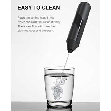 COKUNST Milk Frother Handheld, Battery Powered Drink Mixer for Matcha Coffee, Electric Portable Whisk Drink Mixer Mini Foam Maker for Hot Chocolate Frappe Latte