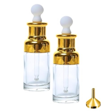 Luxury Clear Glass Dropper Bottles - Thick 1oz Leakproof Eye Dropper Bottles for Essential Oils, Per...