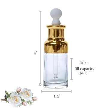 Luxury 1 oz Glass Dropper Bottles for Essential Oils & More