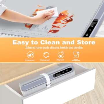 MOKasi Warming Mat for Food: Hot Plates for Countertop Silicone Food Warmer Tray Buffet Party Temp Adjustable Office Portable Car Keep Warm Flameless Heating Pad Dishes Kitchen Gifts for Men - Gray