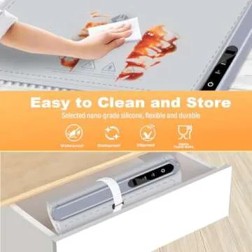 MOKasi Warming Mat for Food: Hot Plates for Countertop Silicone Food Warmer Tray Buffet Party Temp Adjustable Office Portable Car Keep Warm Flameless Heating Pad Dishes Kitchen Gifts for Men - Gray