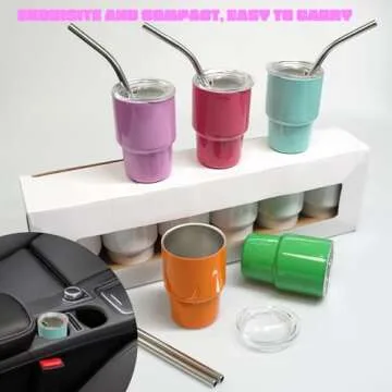 Mini Tumbler Shot Glass Set with Straw - Perfect for Parties