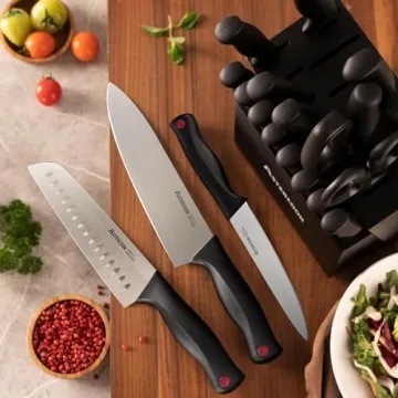 Astercook 21-Piece Kitchen Knife Set with Sharpener