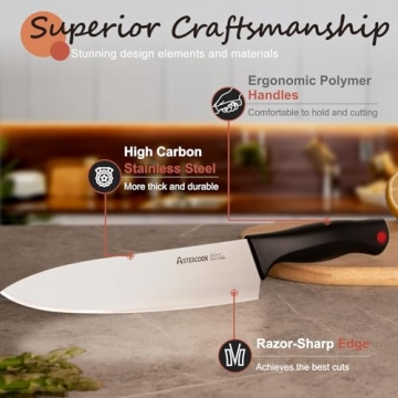 Astercook 21-Piece Kitchen Knife Set with Sharpener