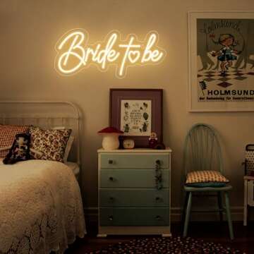 Bride to be Neon Sign - Dimmable USB Light for Decor