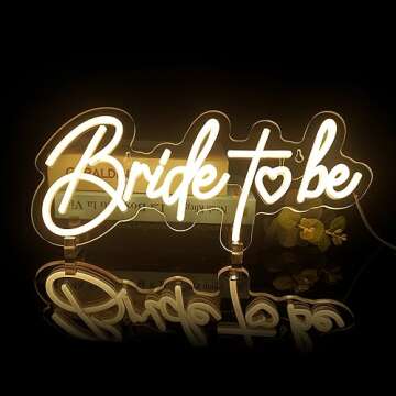 Bride to be Neon Sign - Dimmable USB Light for Decor