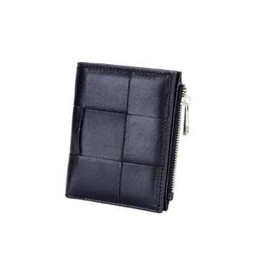 Leheybia Leather Woven Wallet – Stylish & Functional Card Holder for Men and Women