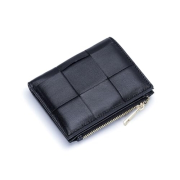Leheybia Leather Woven Wallet for All Card Needs