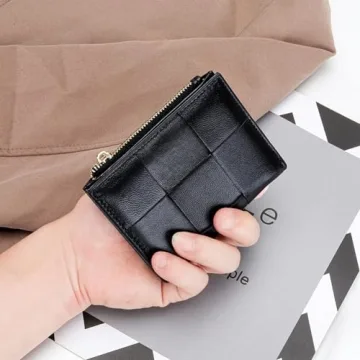 Leheybia Leather Woven Wallet for All Card Needs