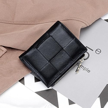 Leheybia Leather Woven Wallet for All Card Needs