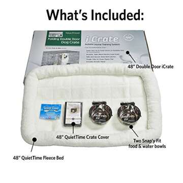 MidWest Homes for Pets iCrate Dog Crate Starter Kit | 48-Inch Dog Crate Kit Ideal for XL Dog Breesd ...