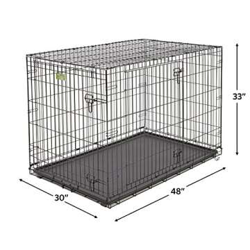 MidWest Homes for Pets iCrate Dog Crate Starter Kit | 48-Inch Dog Crate Kit Ideal for XL Dog Breesd (weighing 90 - 110 Pounds) || Includes Dog Crate, Pet Bed, 2 Dog Bowls & Dog Crate Cover