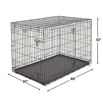 MidWest Homes for Pets iCrate Dog Crate Starter Kit | 48-Inch Dog Crate Kit Ideal for XL Dog Breesd (weighing 90 - 110 Pounds) || Includes Dog Crate, Pet Bed, 2 Dog Bowls & Dog Crate Cover