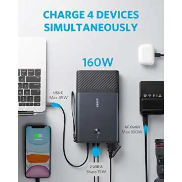 Anker Portable Charger, PowerHouse 100 97.2Wh with 100W AC Outlet/45W USB-C Power Delivery Port, Power Bank for iPhone, Samsung Galaxy, iPad, MacBook, and More