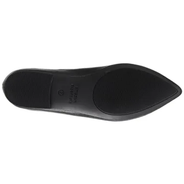 Amazon Essentials Women's Ballet Flats Black Faux Leather Comfort