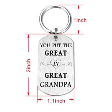Laluminter Best Great Grandpa Ever Gifts - You Put the Great in Great Grandpa Keychain - Father's Day Gift for Great Grandfather