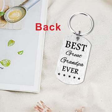Laluminter Best Great Grandpa Ever Gifts - You Put the Great in Great Grandpa Keychain - Father's Day Gift for Great Grandfather