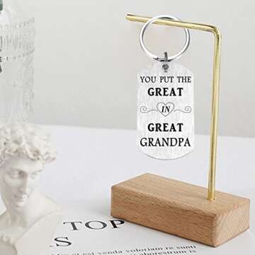 Laluminter Best Great Grandpa Ever Gifts - You Put the Great in Great Grandpa Keychain - Father's Day Gift for Great Grandfather