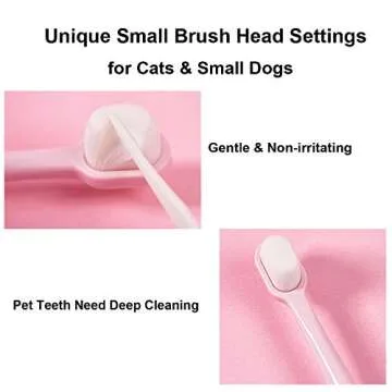KnocKconK Small Dog Toothbrush Kit, Extra Soft Cat Toothbrush Dental, Easy Teeth Cleaning Head, Pet ...