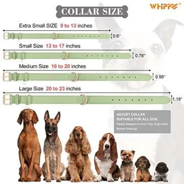 AirTag Leather Dog Collar WHIPPY Padded Apple Air Tag Dog Collar Adjustable Puppy Dog Collar with AirTag Holder Case for Small Medium Large Dog Pet,Green,L