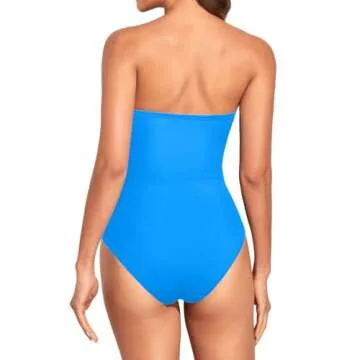 Stylish Holipick Bandeau One Piece Swimsuit for Women