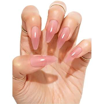 Dip Powder Clear Pink Color, 2 Ounce/ 56 Gram, AMAZDIP Dipping Powder Nail System for French Nail Art Design Salon/DIY at Home