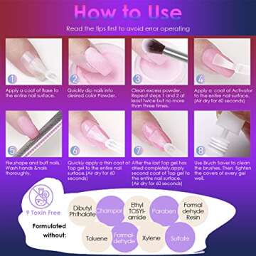 Dip Powder Clear Pink Color, 2 Ounce/ 56 Gram, AMAZDIP Dipping Powder Nail System for French Nail Art Design Salon/DIY at Home