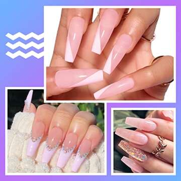Dip Powder Clear Pink Color, 2 Ounce/ 56 Gram, AMAZDIP Dipping Powder Nail System for French Nail Art Design Salon/DIY at Home