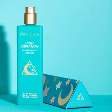 Pacifica Beauty Natural Origins High Vibration Spray Perfume, Clean Fragrance, 100% Raw Materials, Smells like Sandalwood and Jasmine, Woody Notes, Vegan + Cruelty Free