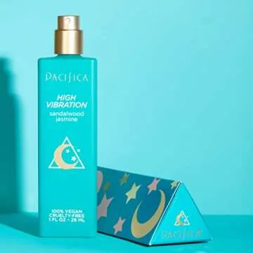 Pacifica Beauty Natural Origins High Vibration Spray Perfume, Clean Fragrance, 100% Raw Materials, Smells like Sandalwood and Jasmine, Woody Notes, Vegan + Cruelty Free