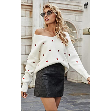ECOWISH Women Valentine's Heart Sweater for All Occasions