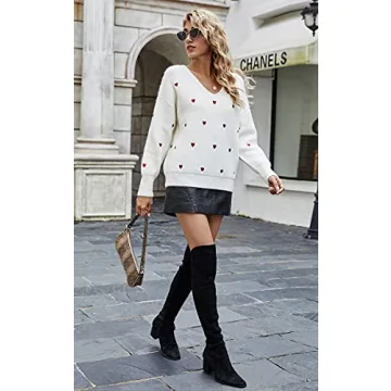 ECOWISH Women Valentine's Heart Sweater for All Occasions