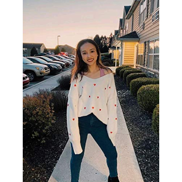 ECOWISH Women Valentine's Heart Sweater for All Occasions