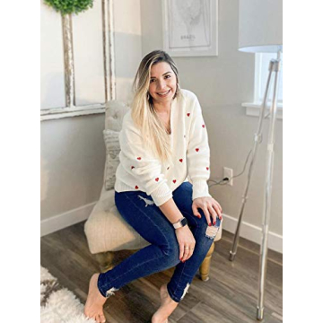 ECOWISH Women Valentine's Heart Sweater for All Occasions