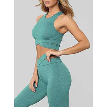 Ecrocoo Women's Workout Sets | High Waist Leggings & Crop Top