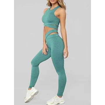 Ecrocoo Women's Workout Sets | High Waist Leggings & Crop Top