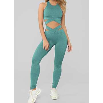 Ecrocoo Women's Workout Sets | High Waist Leggings & Crop Top