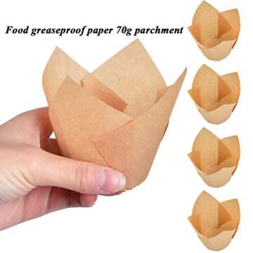 ATPWONZ Tulip Cupcake Liners for Baking and Parties