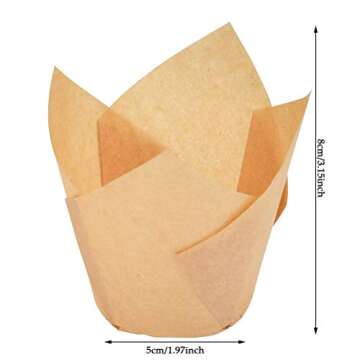 ATPWONZ Tulip Cupcake Liners for Baking and Parties