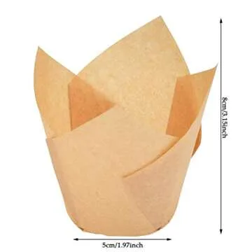 ATPWONZ Tulip Cupcake Liners for Baking and Parties
