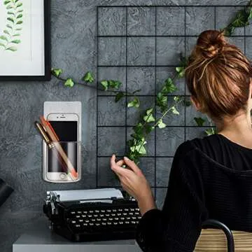 Boao 4 Pieces Wall Mount Remote Control Holder Self Adhesive Pen Holder for Wall Acrylic Clear Organizer Transparent Storage Box for TV Remote Phone Makeup Pens Brush Keys Bedroom Office living room