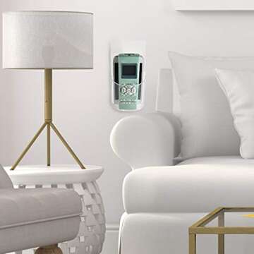 Boao 4 Pieces Wall Mount Remote Control Holder Self Adhesive Pen Holder for Wall Acrylic Clear Organizer Transparent Storage Box for TV Remote Phone Makeup Pens Brush Keys Bedroom Office living room