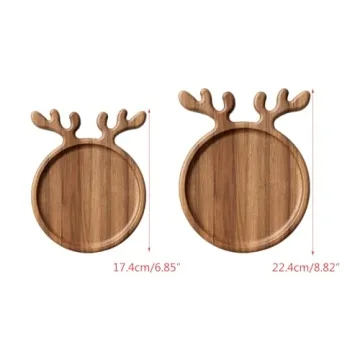XANHOY Deer Antler Wood Serving Tray for All Occasions