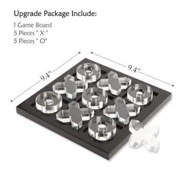 NIKKY HOME Acrylic Tic Tac Toe Wood Board Game Classic Coffee Table Decor Decorative Wooden Travel Game for Family, Black