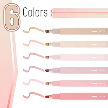 Mr. Pen- Aesthetic Highlighters, 6 pcs, Chisel Tip, Vintage Colors, No Bleed Bible Highlighter Pastel, Highlighters Assorted Colors, Pastel Highlighter Set, Cute Highlighters