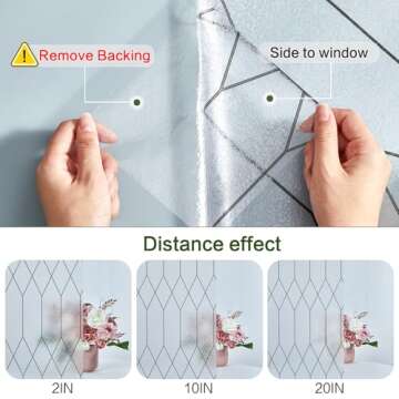 Windimiley Window Privacy Film Stained Glass Frosted Glass Window Clings Moroccan Lattice Decorative Bathroom Door Coverings UV Sun Blocking Heat Control Removable Home Window Tint,23.6 X 78.6 in